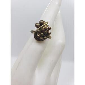 Vintage Ring Mid Century Brutalist Pal Kapenyes Style Mixed Metal sz 5.75 1960s